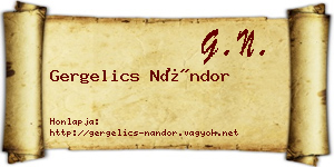 Gergelics Nándor névjegykártya